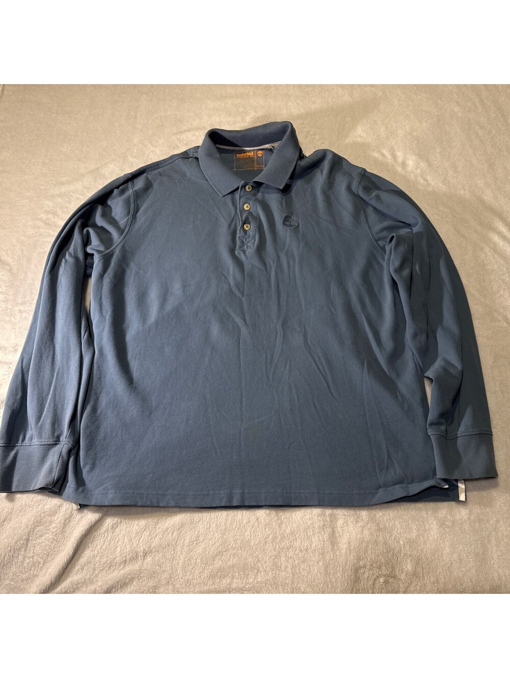 Timberland Mens Casual Long Sleeve Mock Neck 1/4 Button Blue XXL(2001)